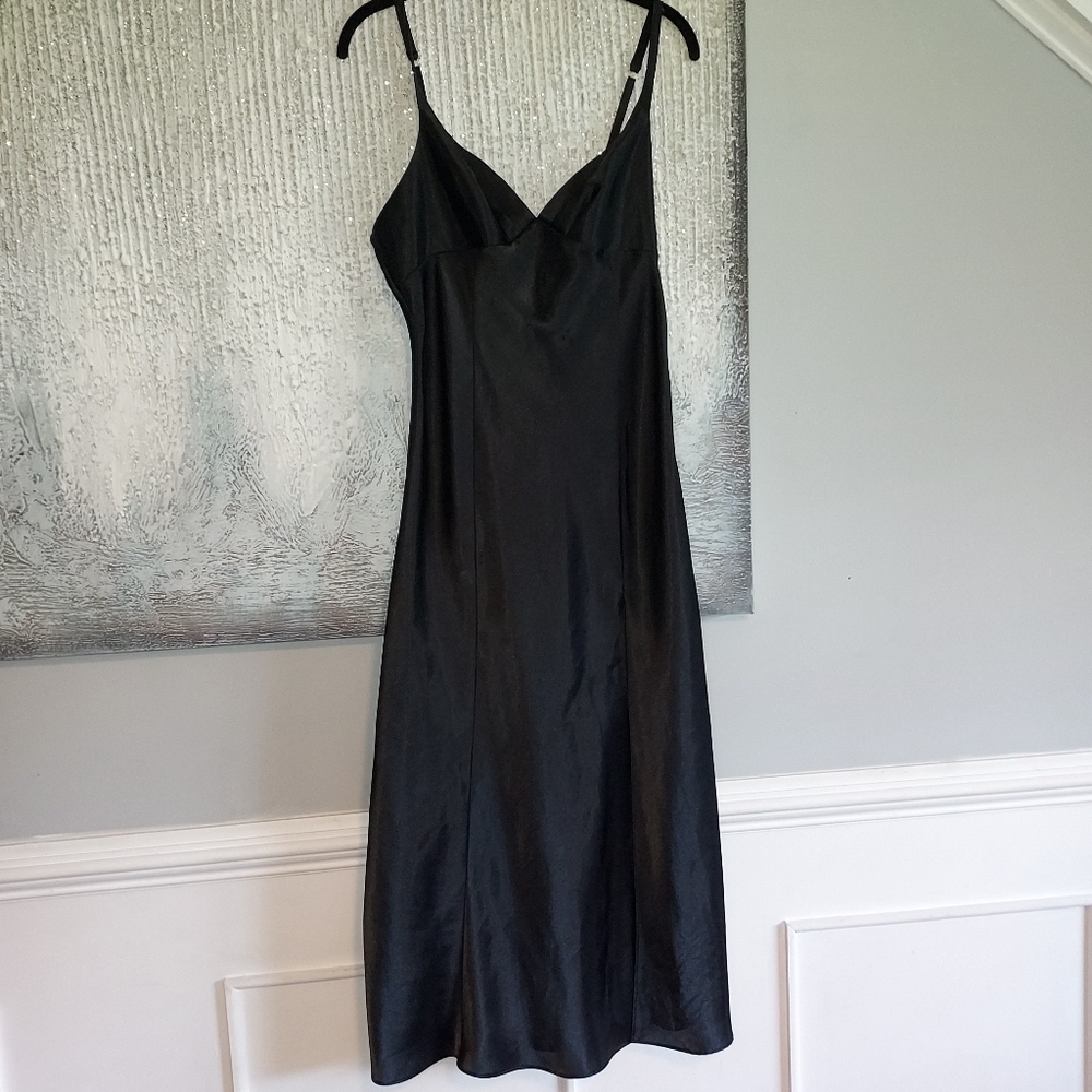 FREDERICK’S Hollywood black satin dress